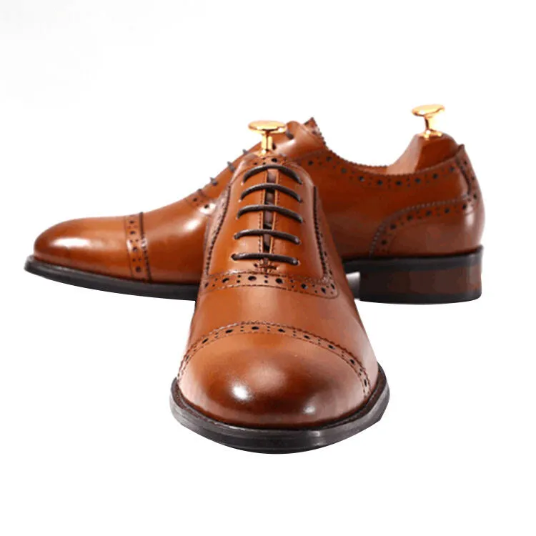 Handmade Cow Leather Brogue Shoes for Men
