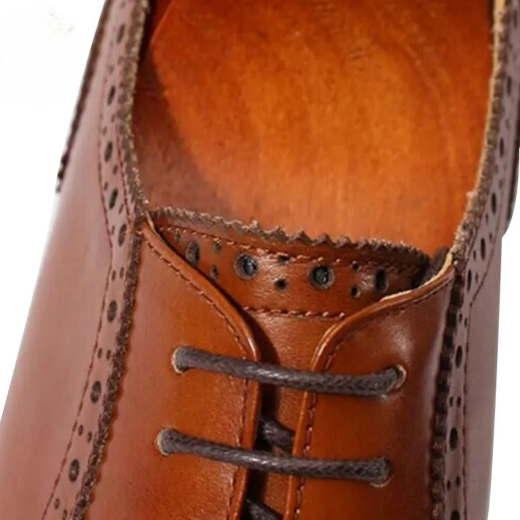 Handmade Cow Leather Brogue Shoes for Men