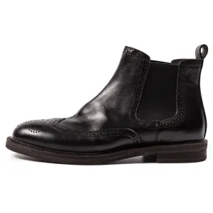 Handmade Full Grain Leather Brogue Chelsea Boots