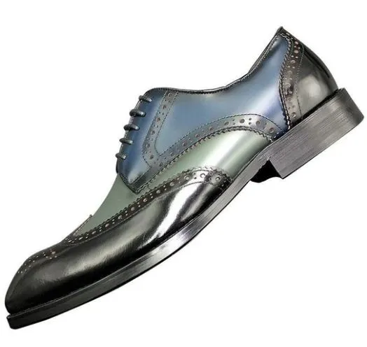 Handmade Wing Tip Brogue Lace Up Business Shoes for Men