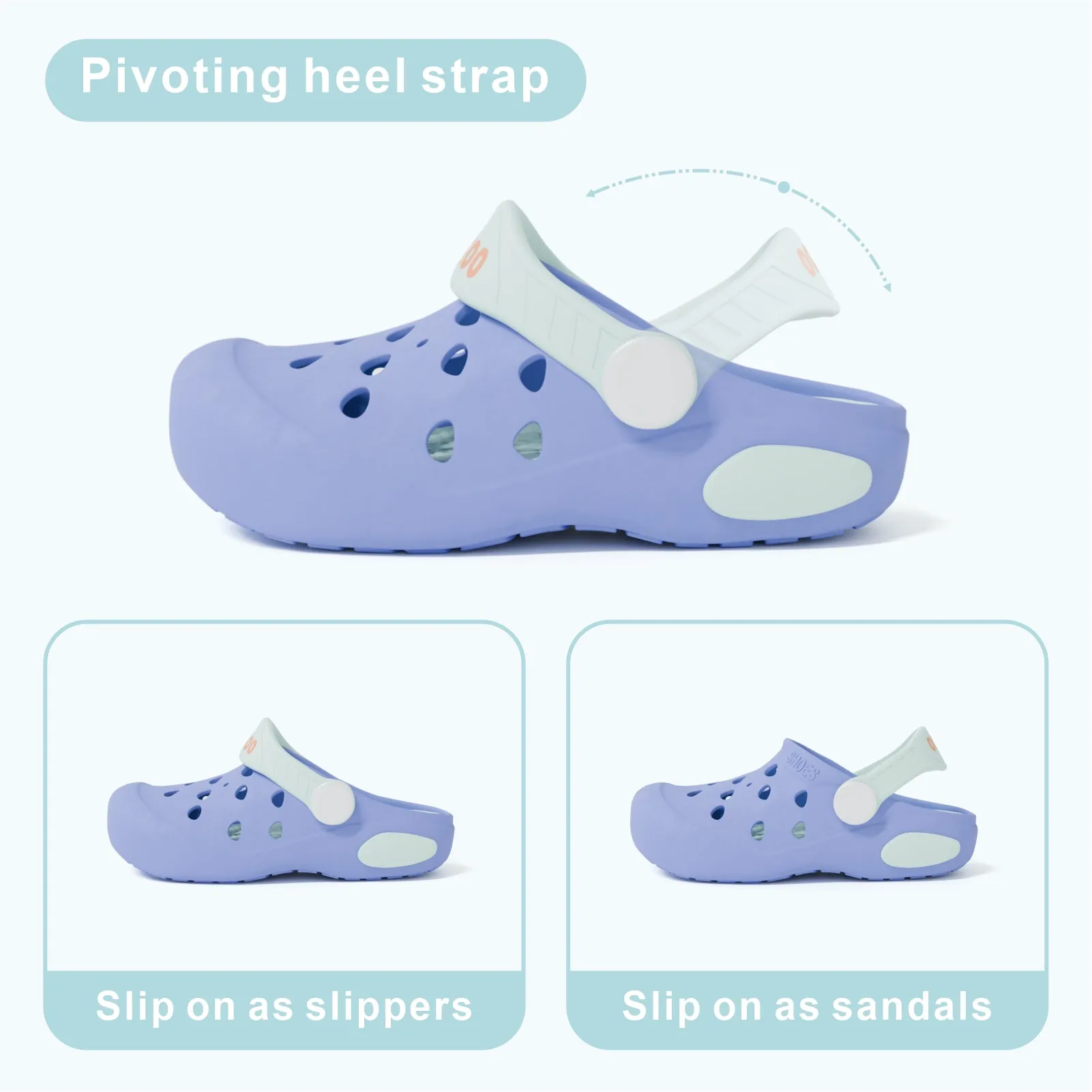 HEIGOO Kids Silicone Clogs – Non-Slip, Safe, Soft & Comfy – Blue
