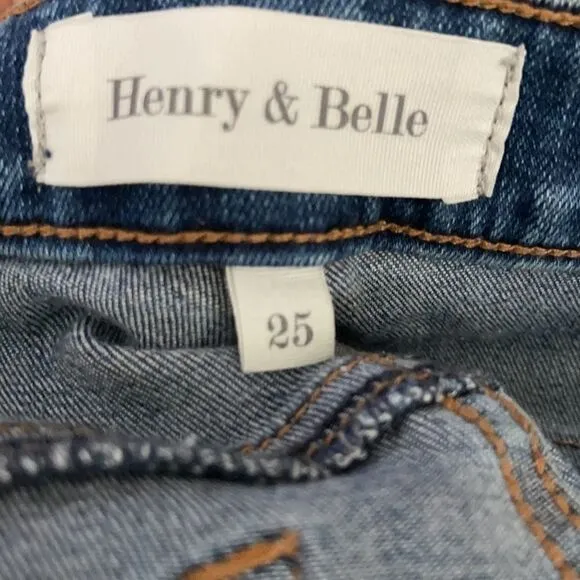 Henry &amp; Belle Cropped Skinny Distressed Jeans 25