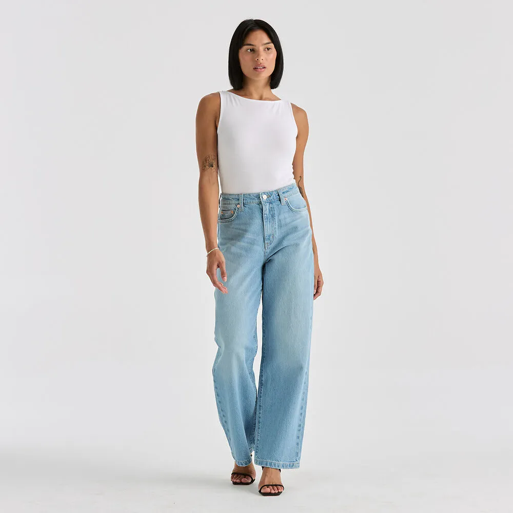 Hi Wide Jean - Faded Blue