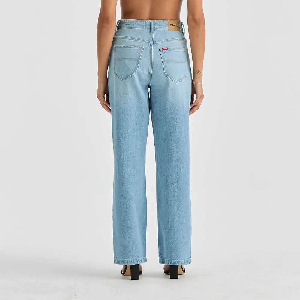 Hi Wide Jean - Faded Blue
