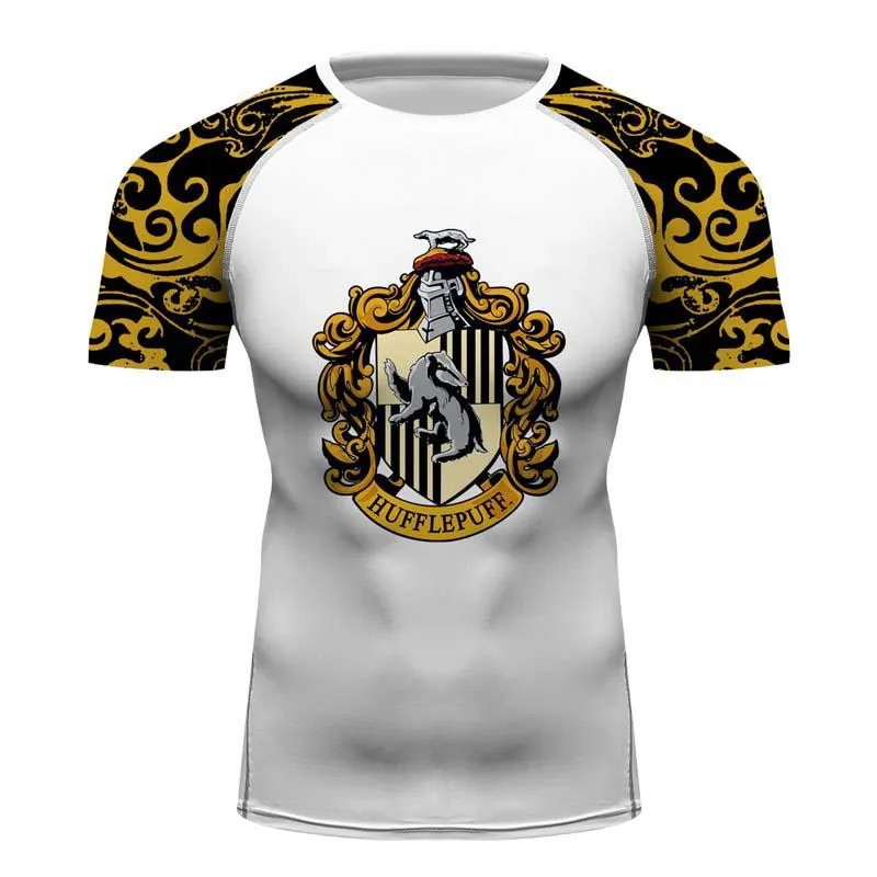 Hufflepuff Harry Potter Long sleeve MMA BJJ Fitness Yoga Running Cycling Use Tee