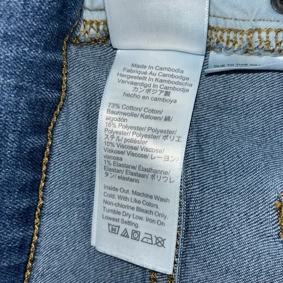 J. Crew High Rise Raw Hem Distressed‎ Skinny Jeans