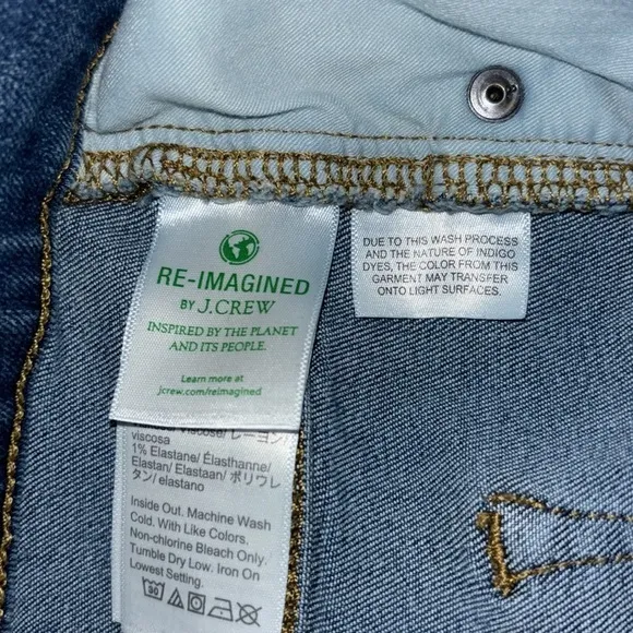 J. Crew High Rise Raw Hem Distressed‎ Skinny Jeans