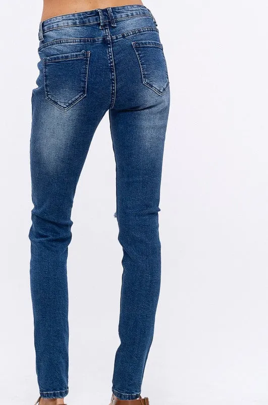 JOSIE DISTRESSED SKINNY PANTS