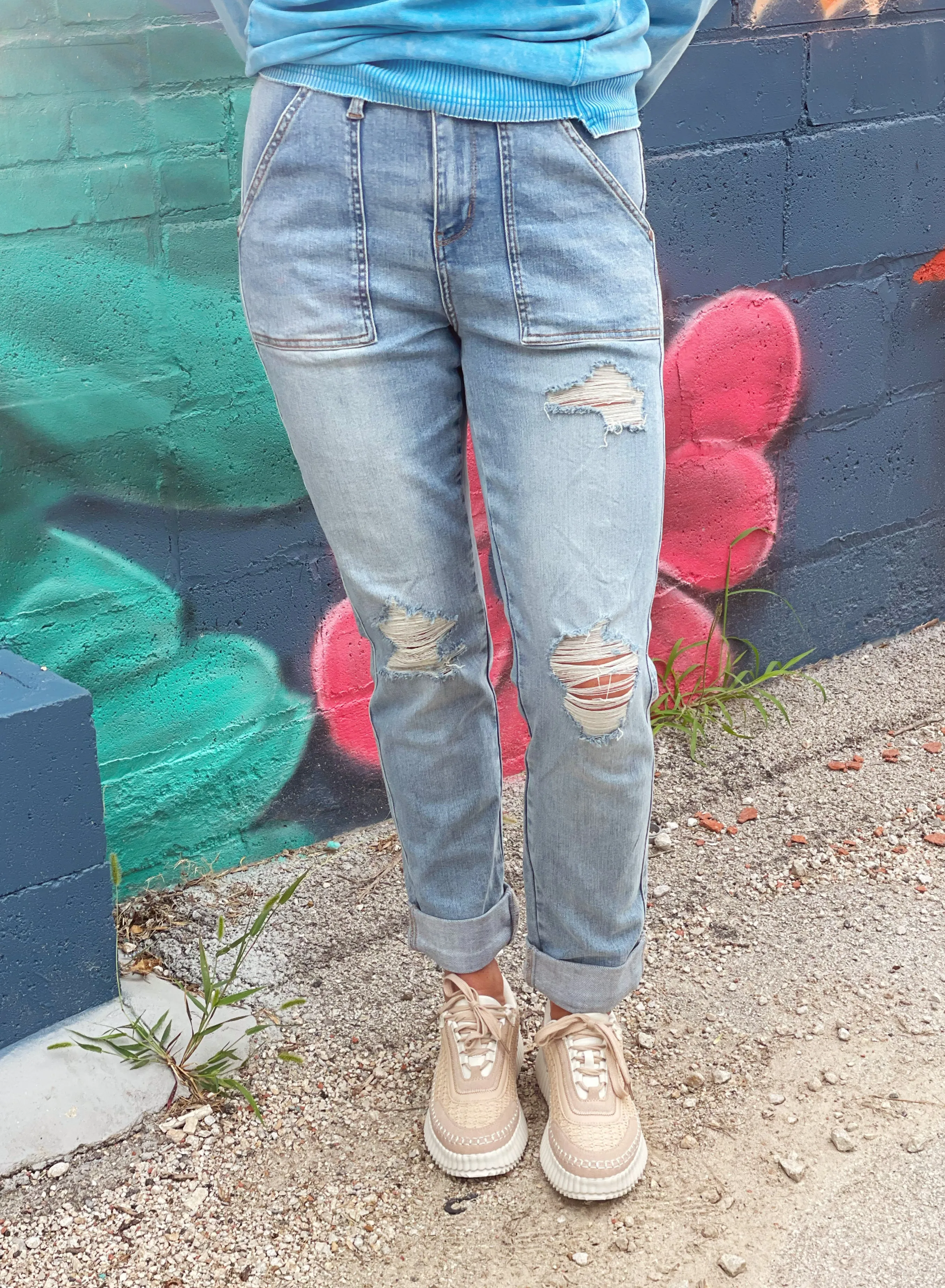 Judy Blue Boyfriend Pocket Denim