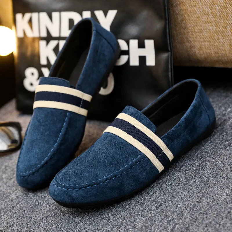 Korean style trendy moccasins men's casual leather shoes