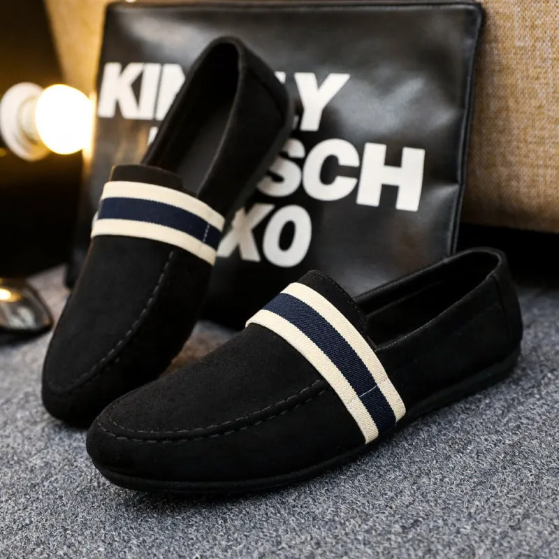 Korean style trendy moccasins men's casual leather shoes