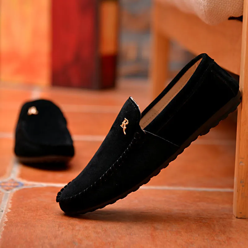 Korean style trendy moccasins men's casual leather shoes