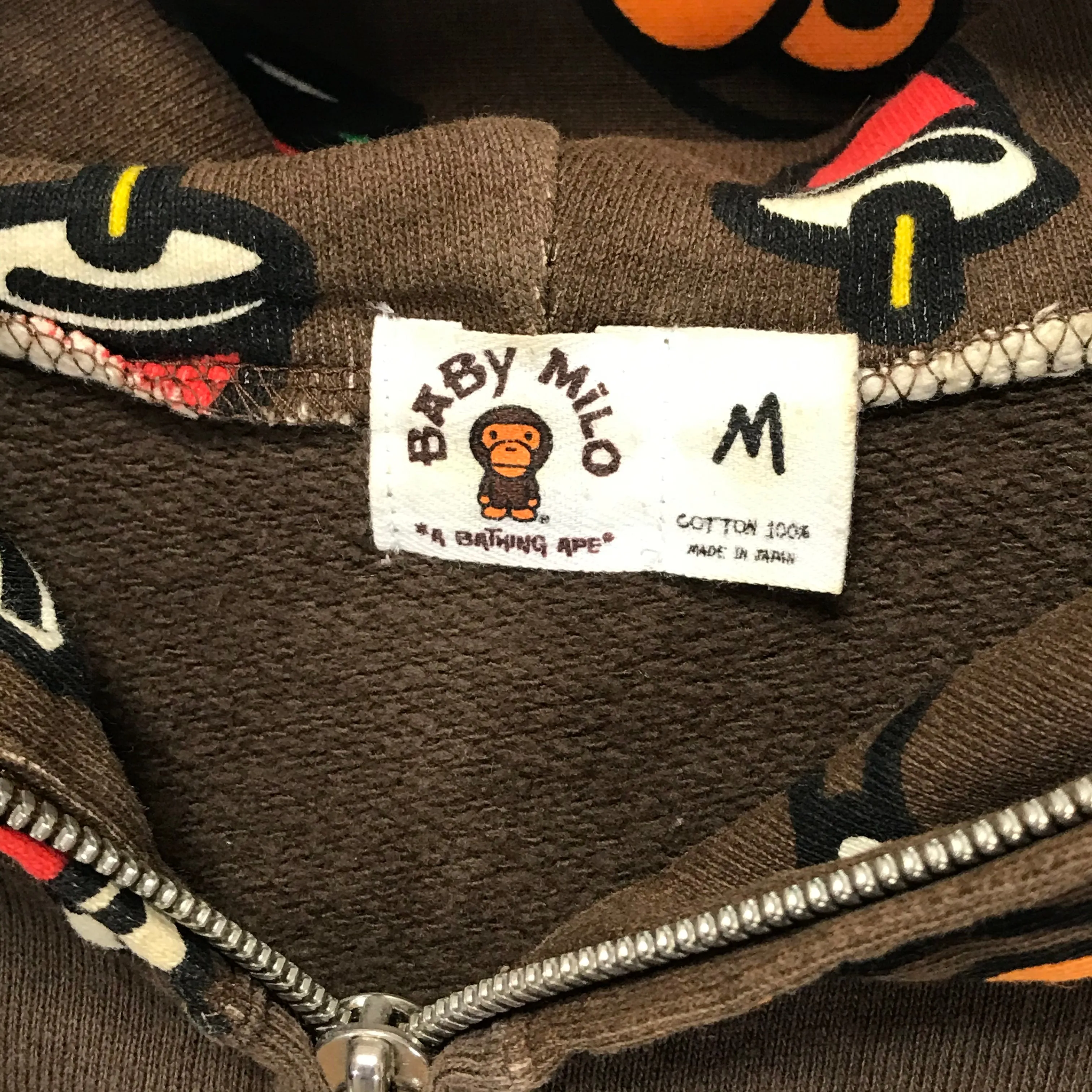[L] A Bathing Ape Bape Baby Milo Junk Food Full Zip Hoodie Brown