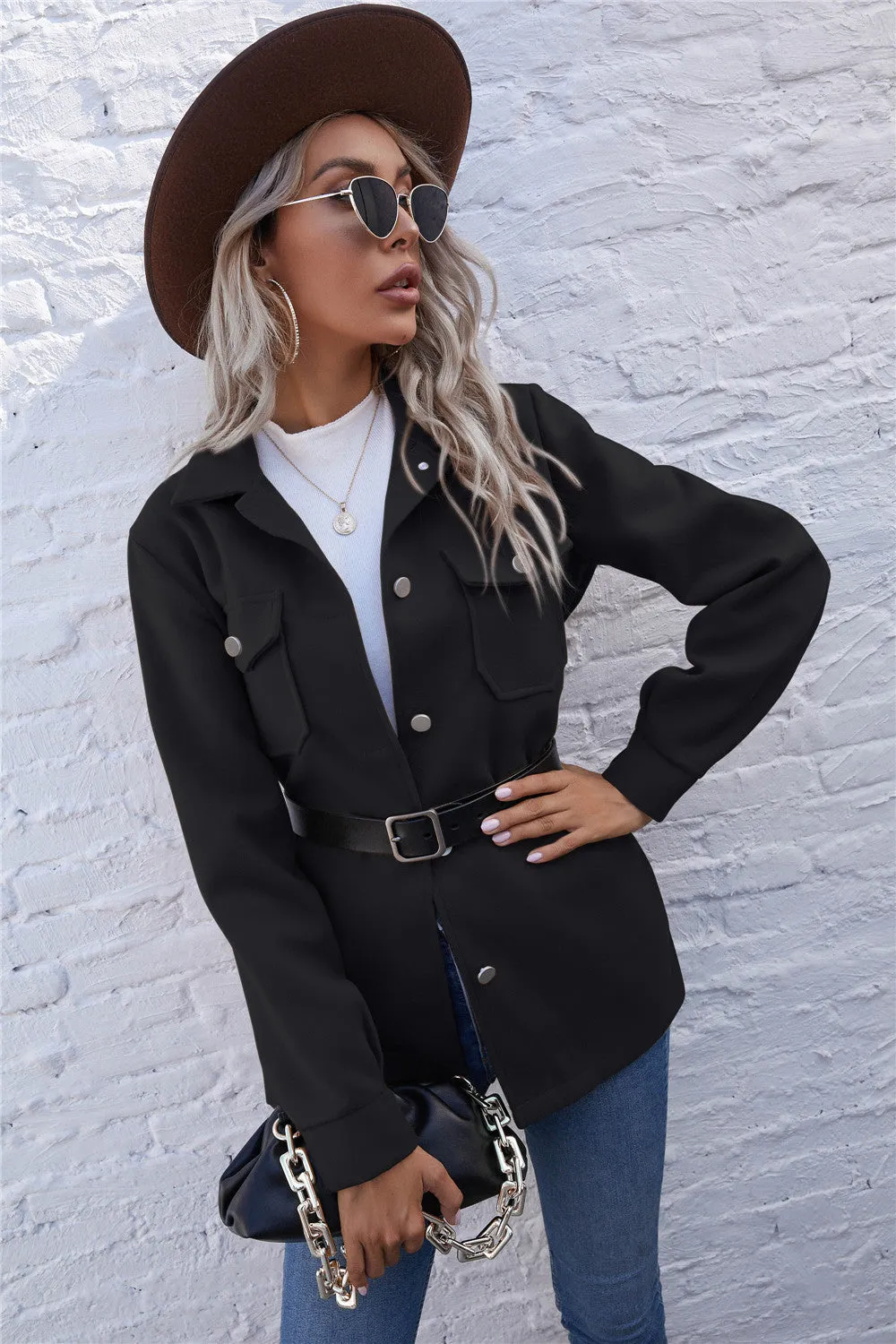 Lapel Single-breasted Lace-up Cardigans Outerwear