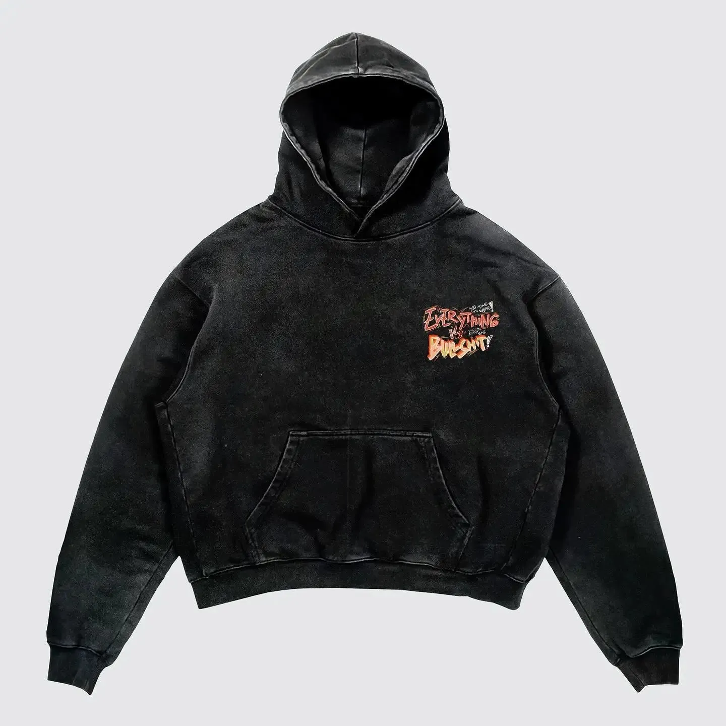 Letter Print Hoodies Men Graphic Top American Oversized Streetwear