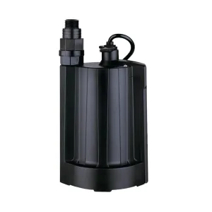 LIVEVIE Leo Pump Auto Utility Pump 1-1/2Inch Water Detection, 1/4Inch Water Level Control, 1Inch NPT Discharge with 3/4Inch Garden Hose Check Valve Adapter, LSC-255PEL