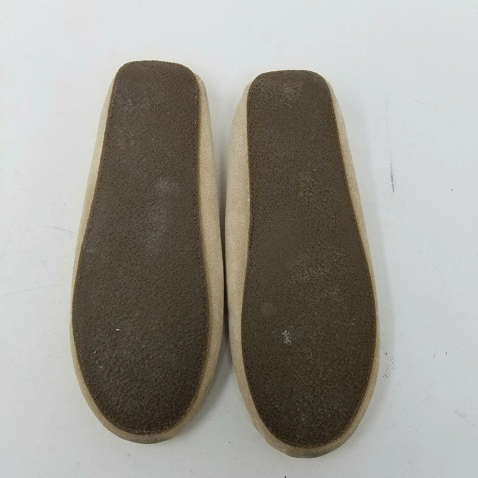 LL Bean Moccasins Shearling Fleece Lined Low Slippers Shoes Womens 7 264582 Tan