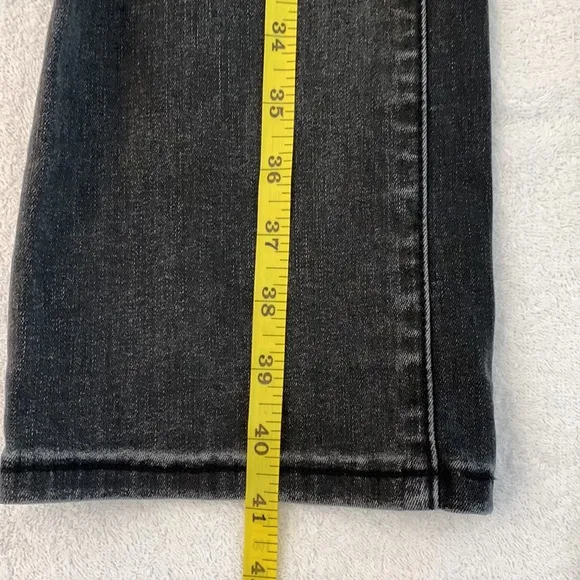 Lola, Kate Ash, High Rise, Straight Leg black distressed jeans, size 31/10
