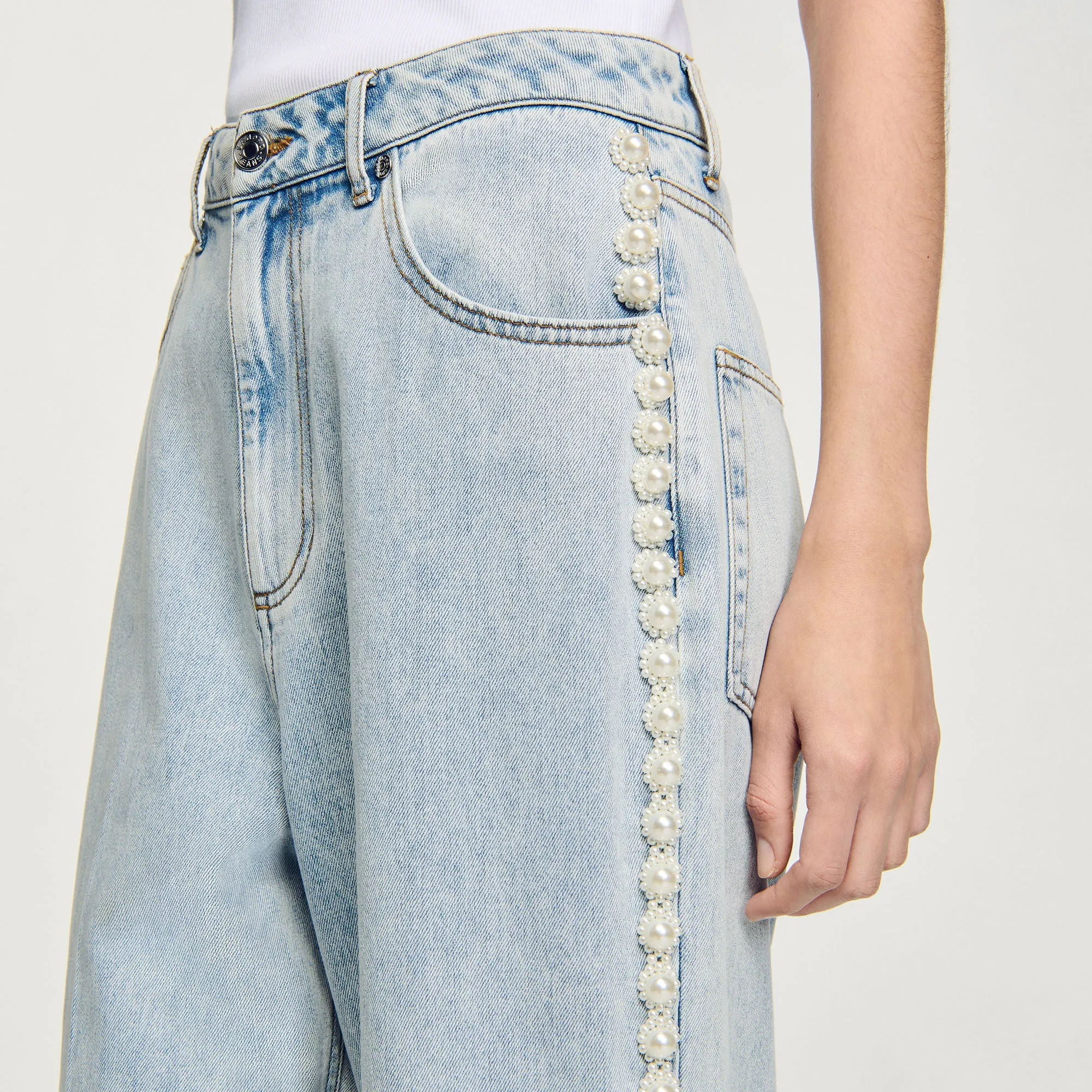 Malcolm Beaded Jeans Light Bu Jean