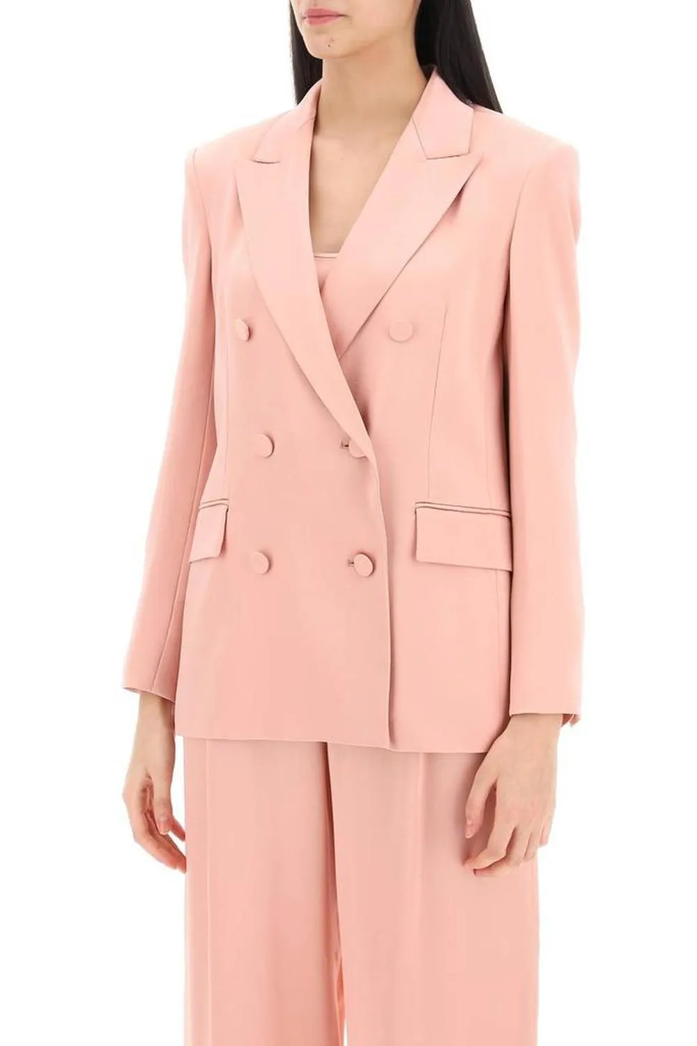 Max Mara Studio Teiera Satin Double-Breasted Blazer