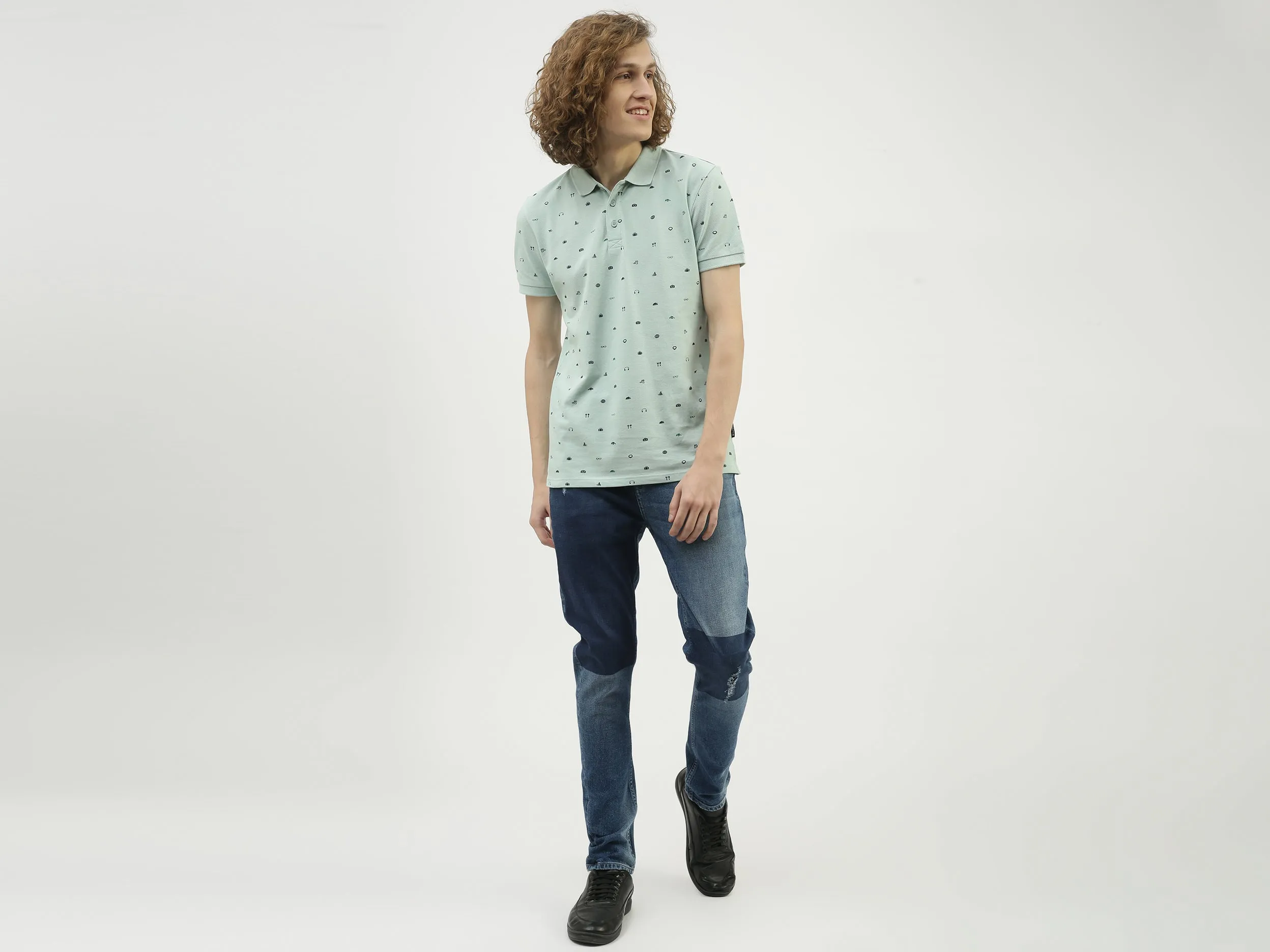 Men Color Blocked Carrot Fit Jeans