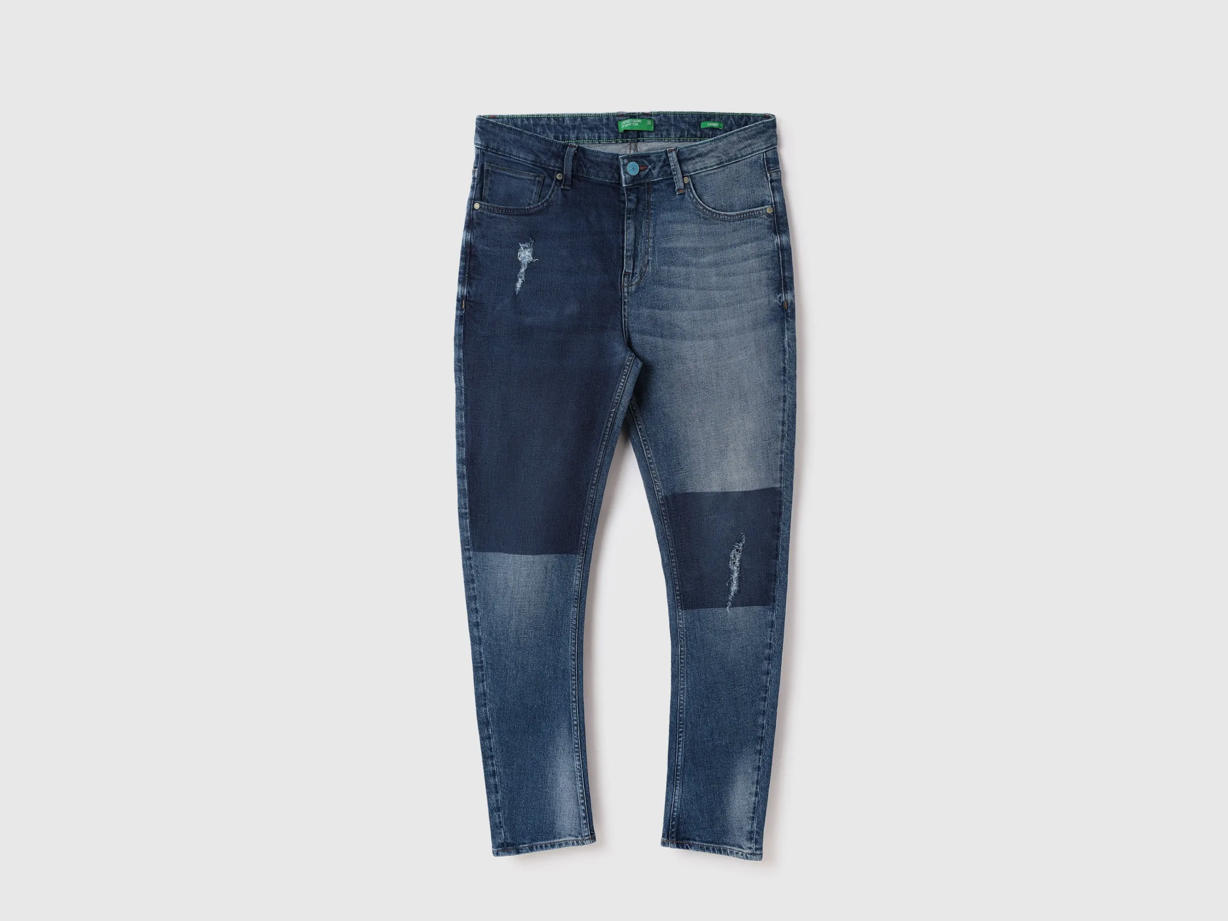 Men Color Blocked Carrot Fit Jeans