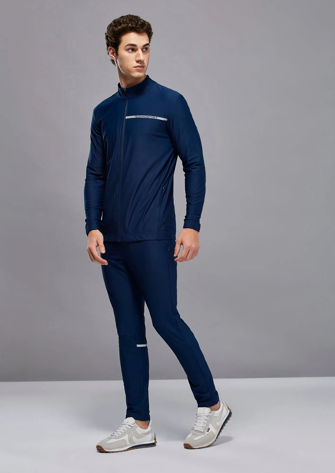 Men Solid Slim Fit Mock Tracksuits with DURACOOL 