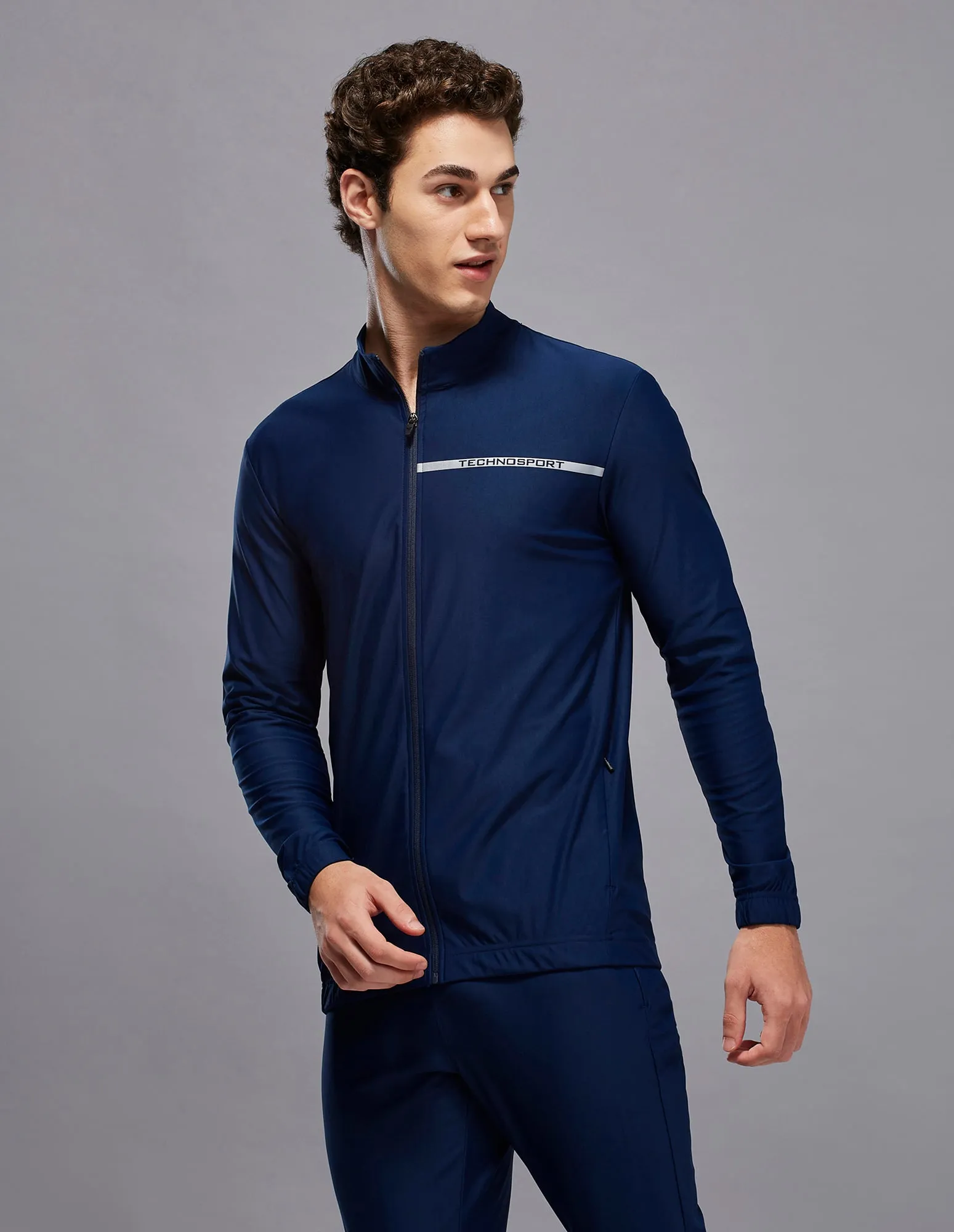 Men Solid Slim Fit Mock Tracksuits with DURACOOL 