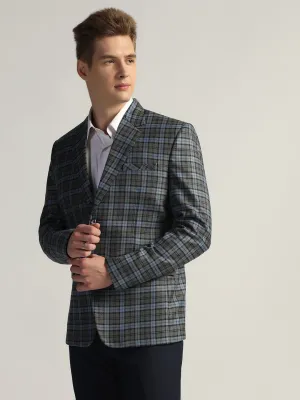 Men's Blue Checked Tweed Blazer