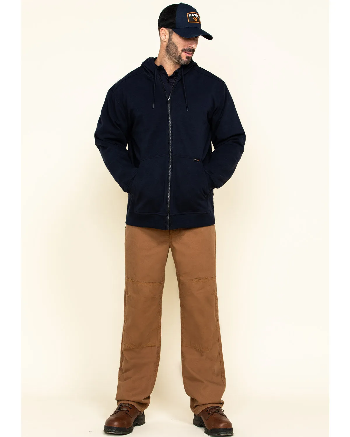 Men's FR Zip Up Fleece Work Hoodie - Tall