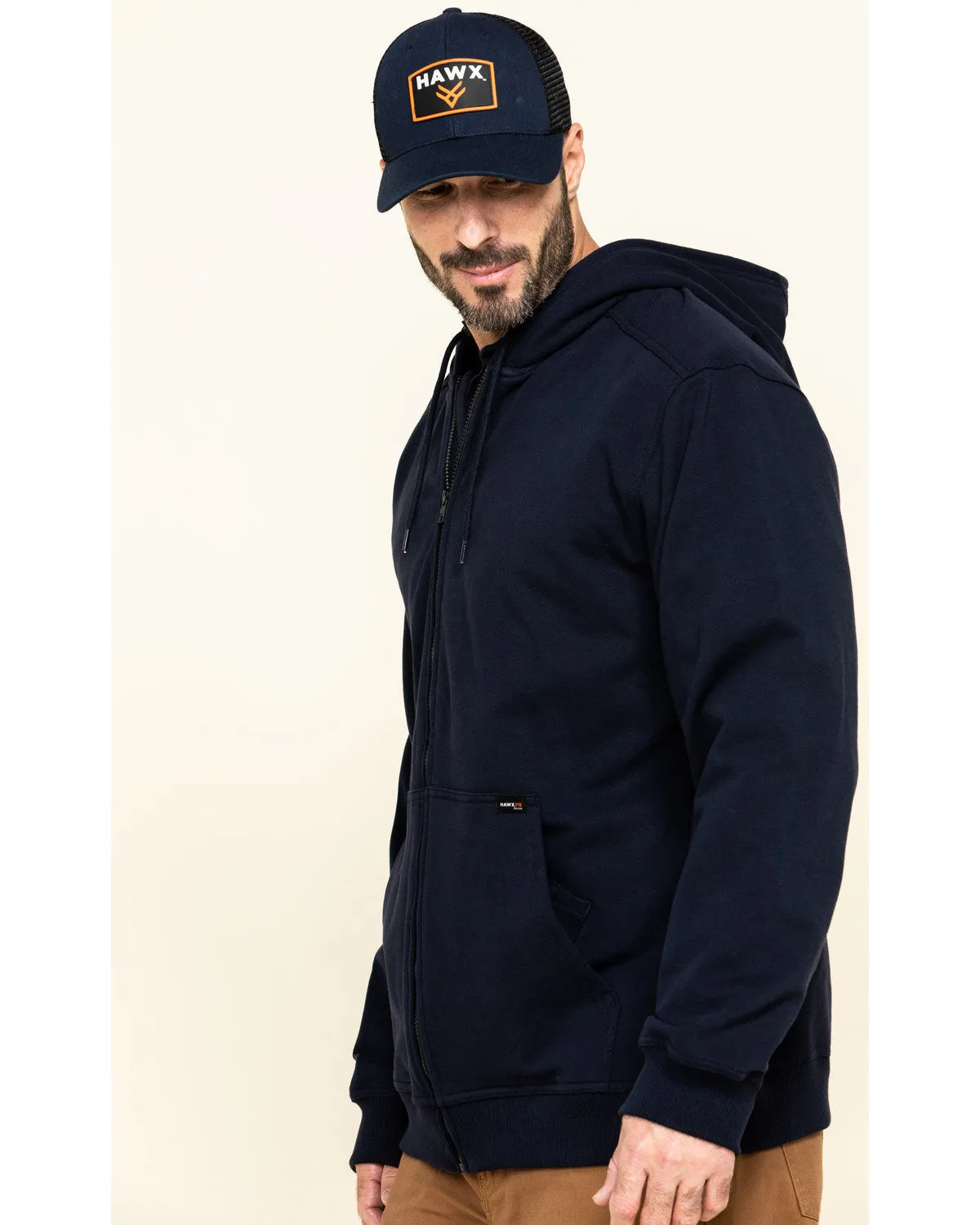 Men's FR Zip Up Fleece Work Hoodie - Tall