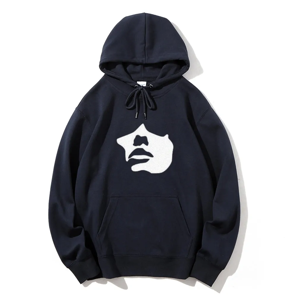 Mens Horror Portrait Face Graphic Pullover Hoodies