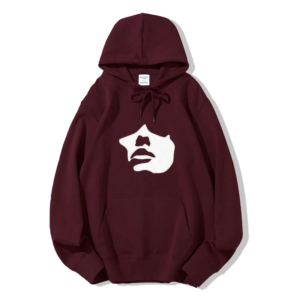 Mens Horror Portrait Face Graphic Pullover Hoodies
