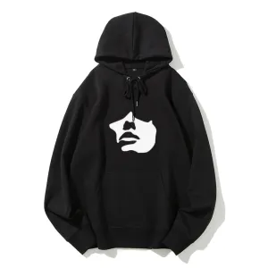 Mens Horror Portrait Face Graphic Pullover Hoodies