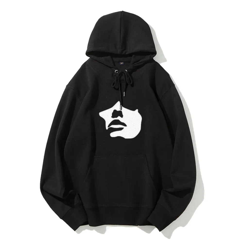 Mens Horror Portrait Face Graphic Pullover Hoodies