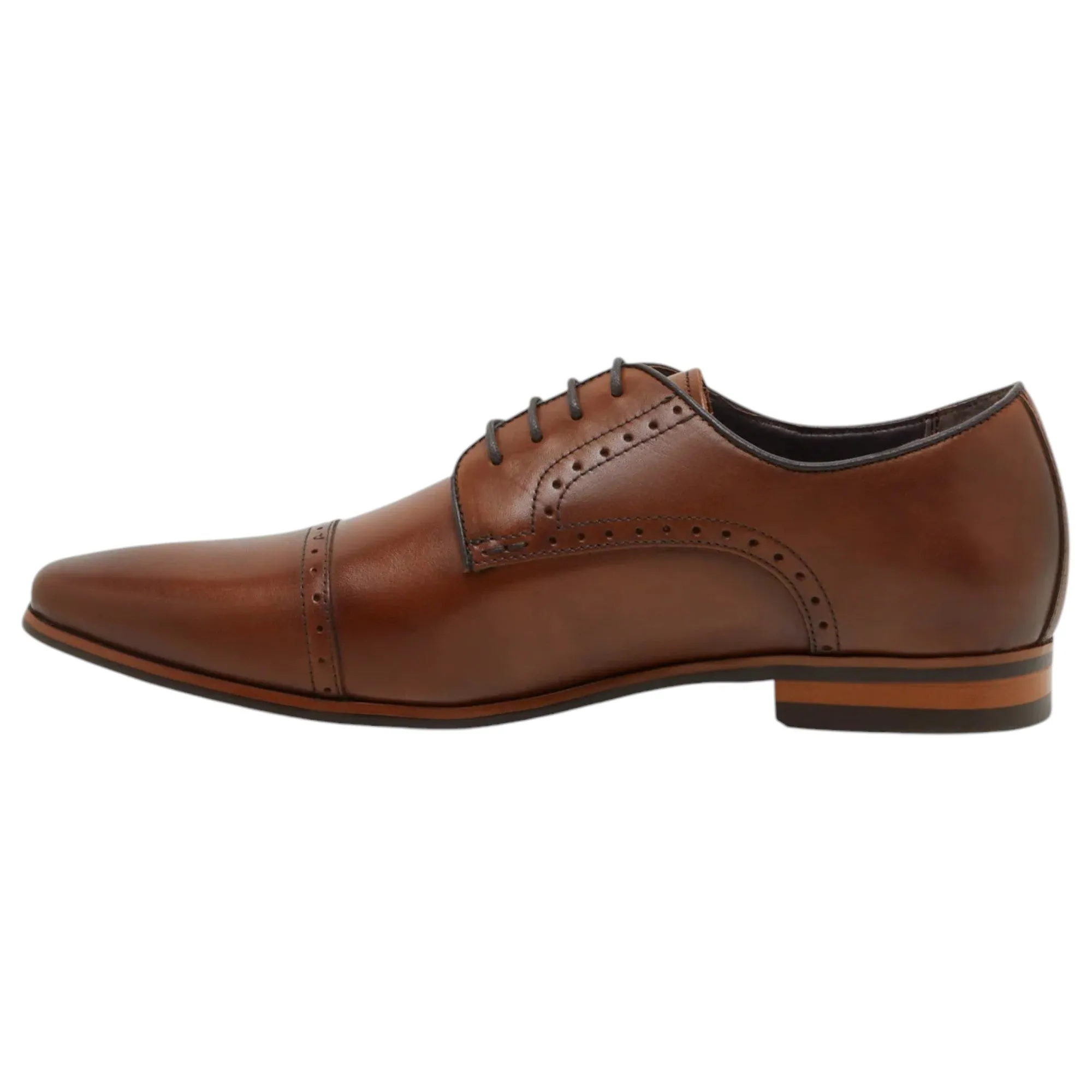 Mens Julius Marlow Lotus Formal Dress Work Cognac Leather Lace Up Shoes