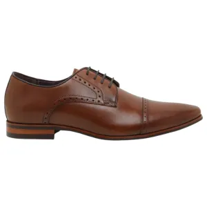 Mens Julius Marlow Lotus Formal Dress Work Cognac Leather Lace Up Shoes