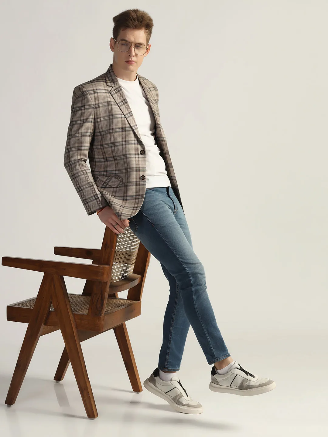 Men's Multi Checked Tweed Blazer