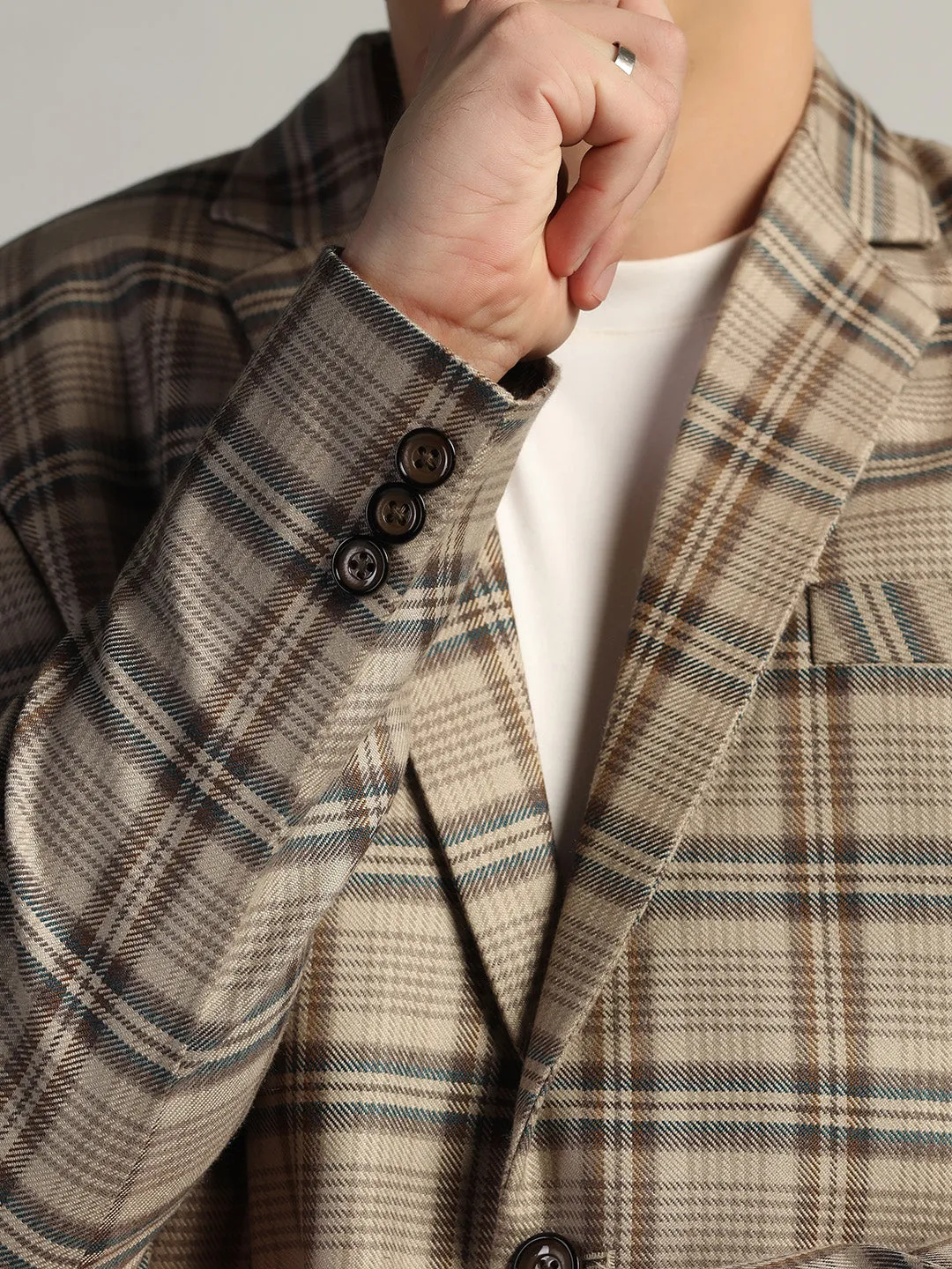 Men's Multi Checked Tweed Blazer