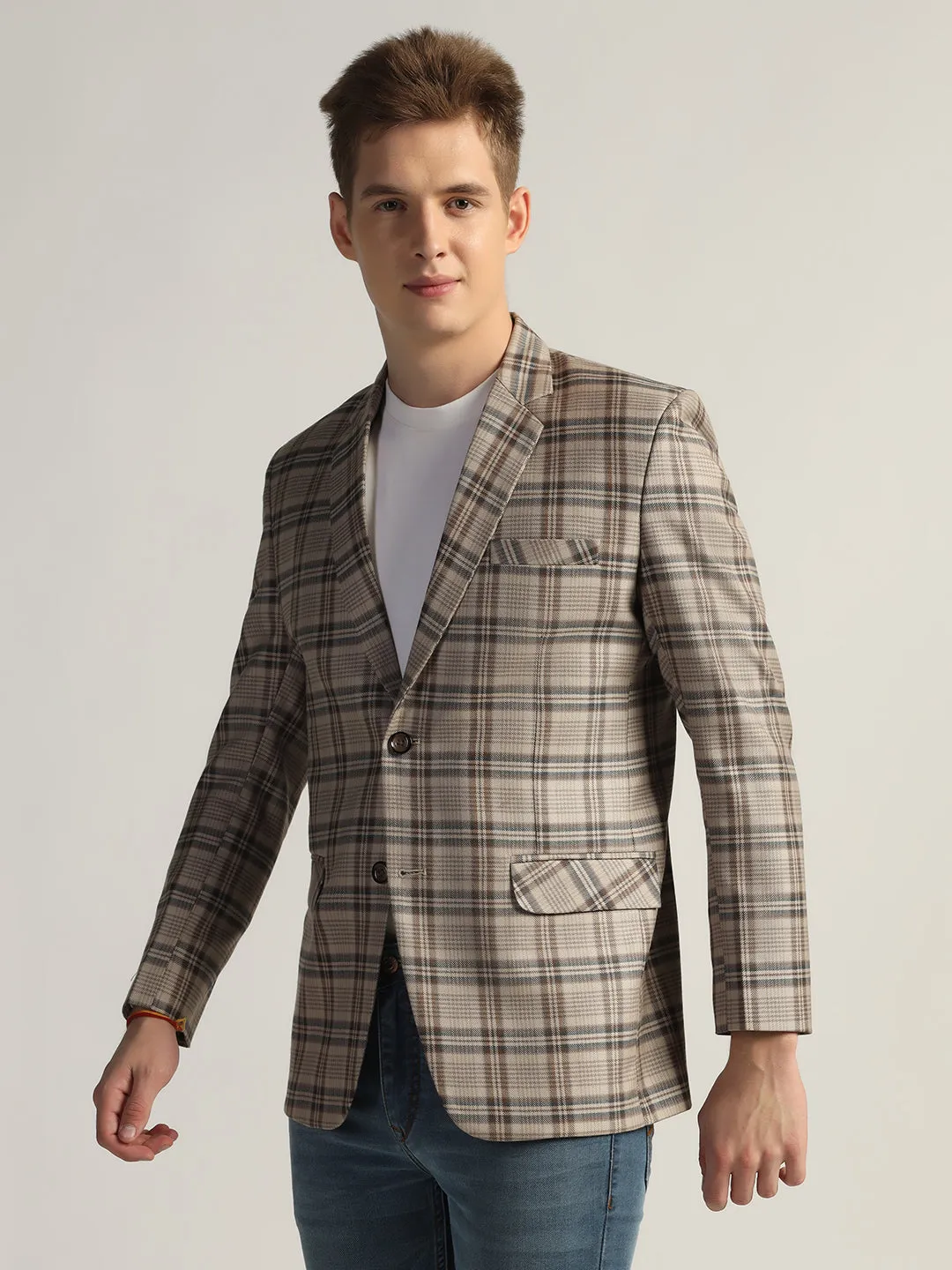 Men's Multi Checked Tweed Blazer