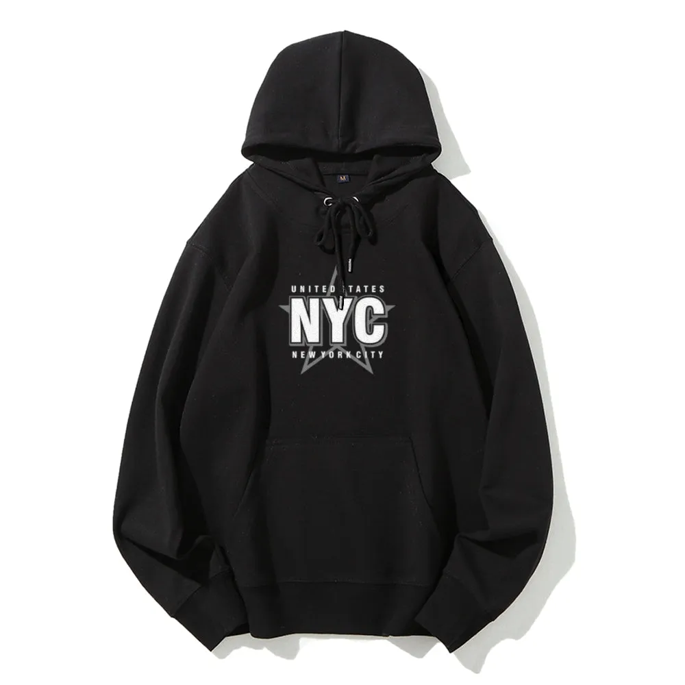 Mens New York City Graphic Pullover Hoodies