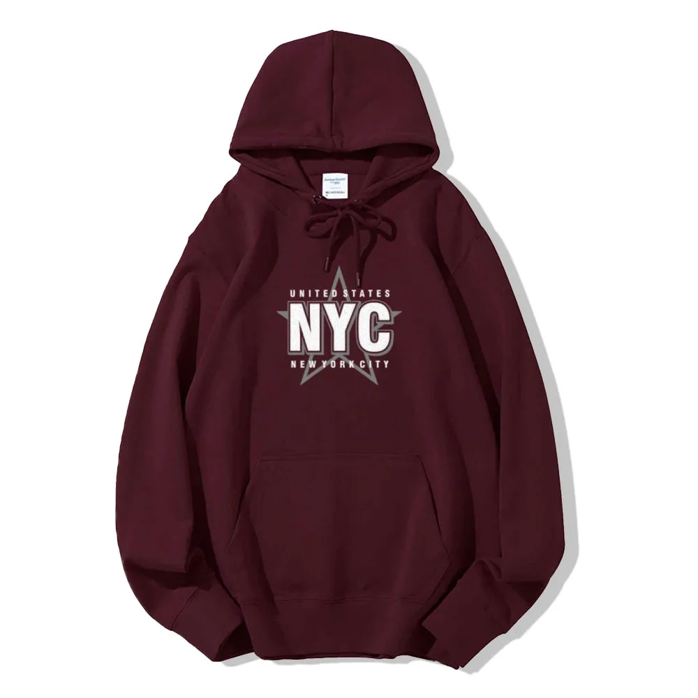 Mens New York City Graphic Pullover Hoodies