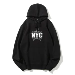 Mens New York City Graphic Pullover Hoodies