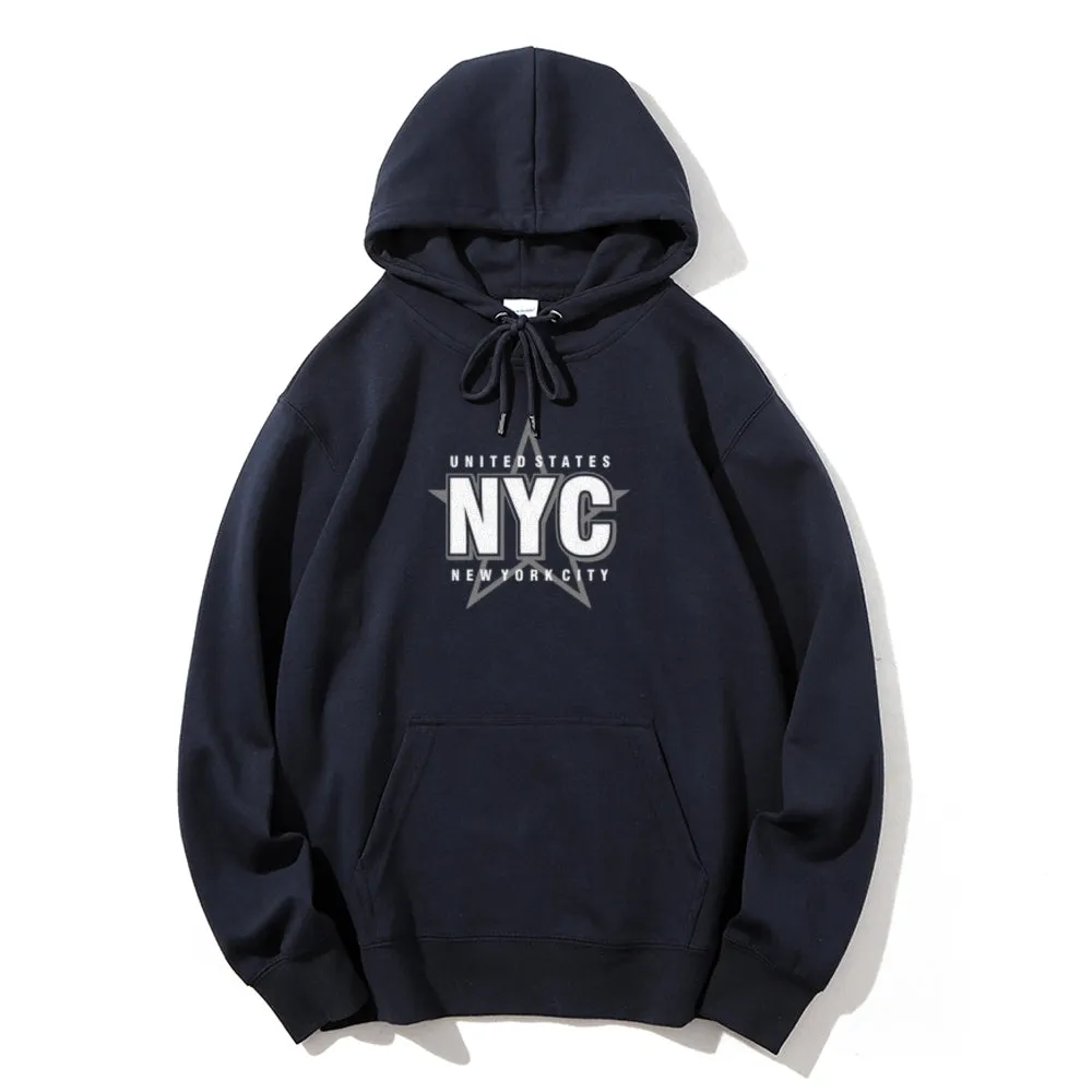 Mens New York City Graphic Pullover Hoodies