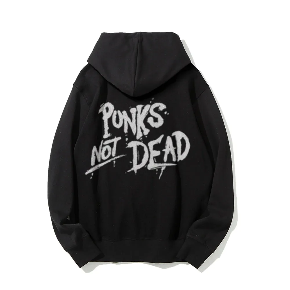 Mens PUNKS NOT DEAD Graphic Hoodies