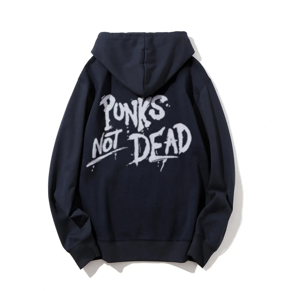 Mens PUNKS NOT DEAD Graphic Hoodies