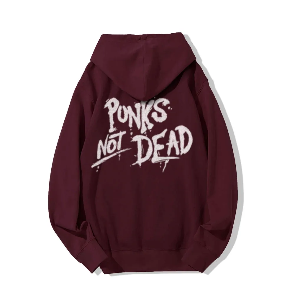 Mens PUNKS NOT DEAD Graphic Hoodies