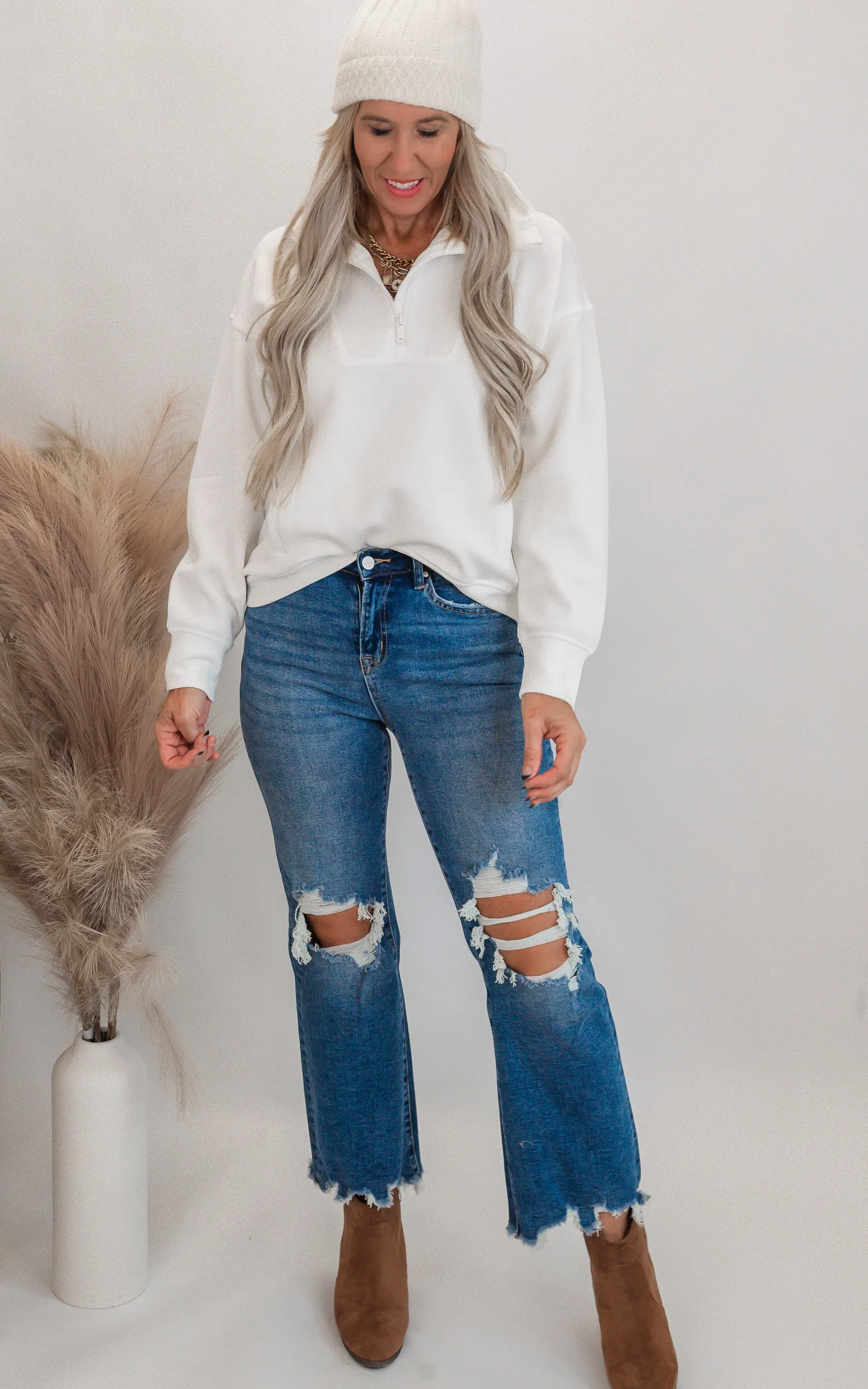 MICA | Millenium Blue 90's Vintage Crop Flare Denim Jeans