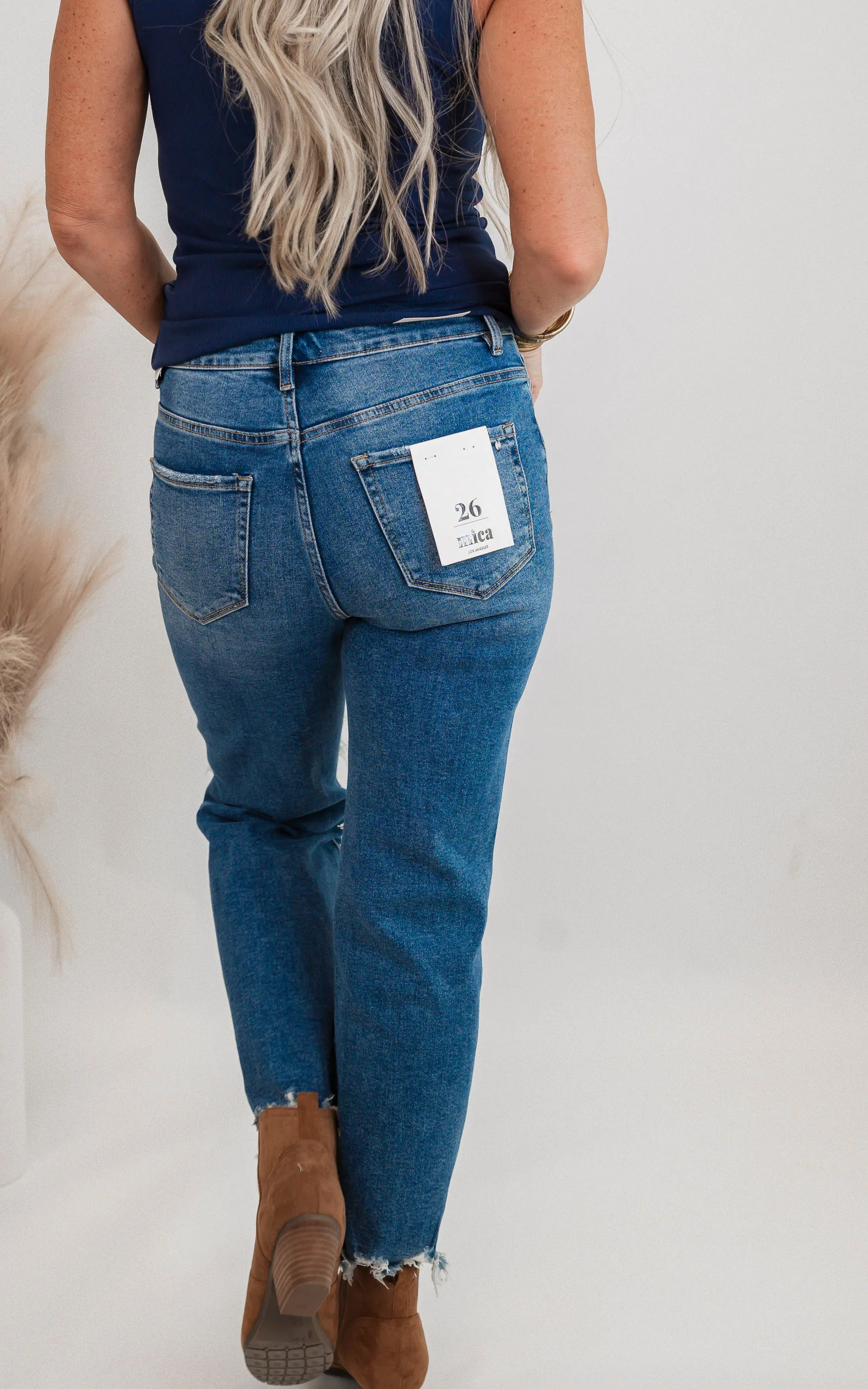MICA | Millenium Blue 90's Vintage Crop Flare Denim Jeans