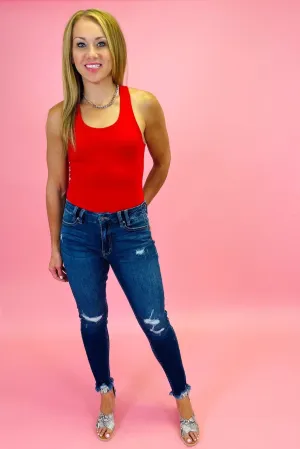 Mid Rise Ankle Skinny